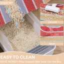 Unicorn Catcher Cat Litter Mat Quality Litter Box Mat Large Non-Slip Cat Litter Mat Litter Trapping Mat Soft Kitty Litter Mat Compatible Two Litter Boxes Cat Products Easy to Clean, Orange, Large