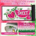 Dunzy 3 Piece Hello Summer Watermelon Kitchen Mat Rugs, Soft Absorbent Summer Themed Floor Mats, Decorative Non-Slip Soft Standing Doormat for Home Kitchen Decor