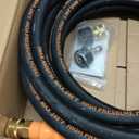 3/8" ID Pressure Washer Hose 50 ft, 4800 PSI Steel-Braided & Durable - Flexible & Kink-Resistant, Power Washer Hose with Swivel Quick Connect & M22-14mm Adapter, Hot/Cold Water Compatible (Black)