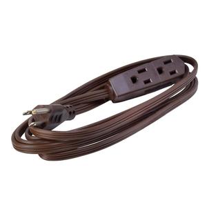 Woods 8-ft 16 / 3 3 Prong Brown Indoor SPT-2 Light Duty General Extension Cord