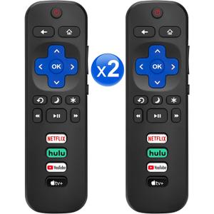Pack of 2 for Roku-TV-Remote-Replacement,Universal Control for TCL,ONN, Hisense Roku TVs