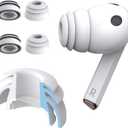 Premium Multi-Flange Eartips for Galaxy Buds3 Pro (White, Medium)  Always Fits, Never Slips