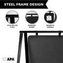 Ilyapa Metal Double Sided Swinging Chalkboard Sidewalk Sign - 24 X 30 inch Black Magnetic A Frame Alternative Menu Board for Many Kinds of Events