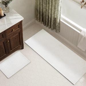 TYUU Bath Mat Set 2 Piece, Thin Bathroom Rugs Non Slip Washable Quick Dry, 16"x24" + 24"x60"