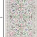 Wonnitar Boho Floral Area Rug 6x9, Washable Purple Rugs for Bedroom Girls, Non Slip Ultra-Thin Soft Indoor Baby Carpet for Nursery Dorm Kids Room Living Room, Light Purple/Pink
