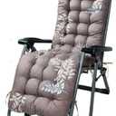 67 Inch Patio Lounge Chair, Rocking Chair Sofa, Indoor/Outdoor Floral Printed Lounger with Ties and Top Cover Non-Slip High Back Chair Cushions (Style 14)