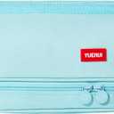 2 x Pencil Case - 2-Layer Large Capacity Aesthetic Pencil Pouch with Strong Zipper, Handheld Stationery Organizer Pen Case with Compartments for College, office, Travel, for Women Men (Blue)