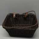 GRANNY SAYS Bike Basket, Wicker Basket for Bike, Hand-Woven Bicycle Basket, Detachable Wicker Front Handlebar Bike Basket (Brown)