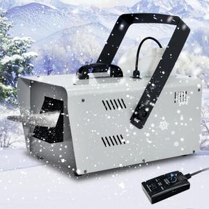 Snow Machine 1500W Snow Making Machine Snowflake Maker for Christmas Wedding Kids Party Stage Effect with Wired Remote Control