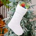 6 Pack White Christmas Stockings,20 Inch Snowy White Faux Fur Stockings Christmas,Xmas Stockings Hanging Stocking Christmas Decorations