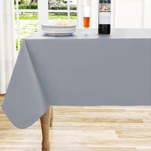 homing Square Vinyl Tablecloth, Waterproof Spillproof Plastic Flannel Backed Easter Table Cloth, Wipe Clean Table Cover for Dining, Buffet Parties and Camping (Grey, 60" x 60")