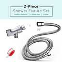79 Inch Expandable Shower Hose Extra Long Bathing Toilet Cleaning, Adjustable Holder Mount and Stainless Steel Shower Hose for Handheld Shower Head, shower hose and holder, Chrome