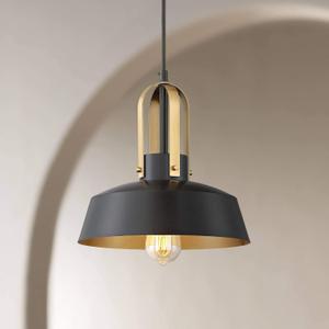 Possini Euro Design Harmonic Black Warm Brass Mini Pendant Lighting Fixture 12" Wide Farmhouse Rustic for Dining Room Living House Home Foyer Kitchen Island Entryway Bedroom High Ceilings