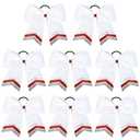 8PCS Glitter Cheer Bow Large White Cheer Bows Rhinestones Hair Bows Girls 8"Cheerleading Bows Bulk Elastic Band Ponytail Holder for Teen Girls College Sports Competition