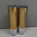 PLASTICPRO Disposable Plastic Tumblers (Gold Rim, 50)