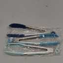 Hotec Mini Silicone Kitchen Tongs for Cooking - 7-Inch Small Serving Tongs with Silicone Tips, Set of 3 (Blue)