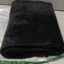 NEWCOSPLAY Super Soft Throw Blanket Black Premium Silky Flannel Fleece Leaves Pattern Lightweight Bed Blanket All Season Use (Black, Throw(50"x60"))