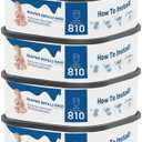 4 Pack Jumbo Square Bags Refill Compatible with Diaper Genie Compact | Compatible with Select Pails, Max Order Control, Holds Up to 810 Newborn Diapers, Disposal Bag Refills with Continuous Film