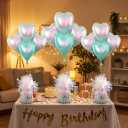 Aluminum Foil Balloon Weights for Parties (24 pcs) - 0.31lb (140g) Each - Premium Balloon Anchors for Birthday, Wedding, Dinner, Indoor & Outdoor Decorations(Lridescent 24pcs)
