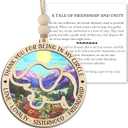 GEEMBI Friends Ornaments for Women - Elephant Suncatcher Christmas Ornaments 2026 for Tree Decorations - Friendship Birthday Elephant Day Gifts for Women Friends, Bestie BFF Best Friend Birthday Gifts (Multicolor My Circle)