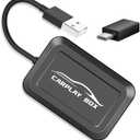 NHOPEEW CarPlay Wireless Adapter, Plug and Play, Bluetooth CarPlay Adapter for Original Car System with Wired Carplay Easy to Use & Auto Connect + USB Type C