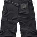 Toomett Mens Hiking Cargo Shorts Quick Dry Lightweight Travel Fishing Camping Golf Shorts with Multi Pockets (34, Black)