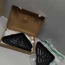 Sotfamily Plastic Shower Caddy Corner (for 90° Only), 4 Pack Adhesive Corner Shower Shelves for Bathroom Organizers and Storage, Black