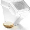 Flour Bin,25 lb Stackable Kitchen Ingredient Storage Container with Lid - Food Pantry Organizer for Flour, Sugar, Rice, Baking,Dog Food Supplies (25lb)