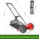 PeakPursuit 14-Inch Cordless Push Reel Lawn Mower, 5-Blade Walk-Behind Manual Grass Cutter with Steel Frame, Adjustable Cutting Height, Soft Grip Handle & 6.7-Gallon Grass Catcher