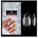 UNA GELLA Oval Round Nail Tips Half Matte 504pcs Short Oval Round Gel Nail Tips Easily Nail Extension for False Fake Acrylic Press On Nails, 12 Sizes Short Gelly Tips