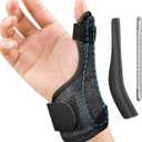 Thumb Spica Splint Reversible Thumb Brace for Pain Relief, Arthritis, De Quervain's tenosynovitis, Sprains, Strains, Carpal Tunnel & Trigger Finger Immobilizer Adjustable Wrist Strap (Black Upgrade)