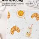 Seorsok Cute Milk & Egg Patterns Mouse Mat,Premium Textured Mouse Pads for Office Laptop,Washable Square Cute Mousepads with Extended Stitched Edges Non Slip Rubber Base 9.5"x7.8"x0.12" Inch,White