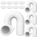 Outus 4 Pcs Air Conditioner Hose Cover Wrap - Ac Hose Duct Vent Insulation Sleeve Insulated Cover for Portable Ac for 5" & 5. 9" Diameter 60" Long Exhaust Hoses Tube (White)