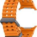 SAMSUNG Galaxy Watch Ultra Marine Band, Smartwatch Replacement Strap for Men and Women, One Click Attachment, ET-SNL70MOEGUJ, Orange