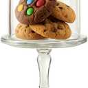 Mini Glass Cake Stand with Dome Lid  Small Pedestal Dessert Stand with Cover, Clear Glass Cupcake & Cookie Display