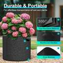Land Guard 4-Pack Fabric Grow Bags 5 Gallon, Thickened Nonwoven Garden Pots, Growing Bags with Handles, Black