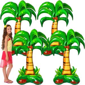 Libima 4 Pcs Inflatable Palm Trees 52 Inch Giant Blow up Palm Tree Hawaiian Party Decorations Tropical Trees for Kids Adults Hawaiian Luau Beach Summer Theme Party Decorations Photo Prop Decor