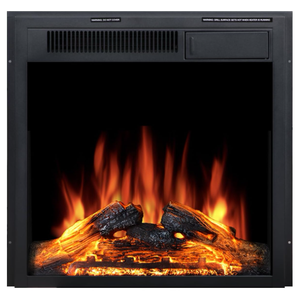 Electric 22'' Fireplace Wooden Surround Firebox Free Standing, Adjustable Led Flame, Remote Control 750-1500W(22''X23'')