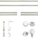 Double Curtain Rods for Windows 30 to 126 inches,Adjustable Window Curtain Rod,Easy Install,Nickel
