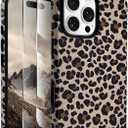 J.west Compatible with iPhone 16 Pro Max Case6.9 inch with 2 Pack Tempered Glass Screen Protectors Cute Animal Leopard Hybrid Cover for Girls Women Aesthetic Protective Phone Cases Cheetah