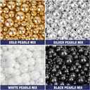 Twisweet Edible Pearl Sprinkles for Cake Decorating 12oz, Gold Silver White and Black Pearls Mix Sugar Sprinkles for Baking, Cake Topper Ice Cream Cupcake Cookie Dessert Decorations Birthday Wedding Valentines Christmas Supplies