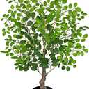 27" Artificial Tree in Pot, Realistic Faux Foliage with UV Resistant Leaves, Easy Assembly for Corner Floor Farmhouse Home Decor