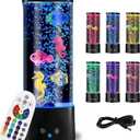 Bubble Fish Lamp,GWEUZMAL Multi Colour Changing Aquarium Light, 17colours Adjustable,Stress Relieving Mood Light Decoration,Suitable for Adults Kids,Home Office Decor Christmas Gifts