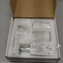 Haturi Bathroom Accessories Set, 4 Pcs Marble Look Sets Soap Dispenser & Toothbrush Holder Counter Top Restroom Apartment Decor Stuff, Glass Kits, Gift for Women and Men, Ink White