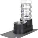 RIZZARI 8L Raised Automatic Pet Waterer, Gravity fed Stainless Steel Waterer, 100% BPA Free, Large Capacity Feeder for Cats and Medium to Large Dogs (Black,8L)