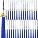 36 Pieces Blue Graduation Cap Tassel Decorations 2025 - Grad Tassels Decor + Gold Charm Accessories Graduate Gifts Party Supplies (Assembly Needed)