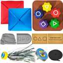 Gonggi Korean Traditional Folk Game Play Set,Gonggi Jack Stone Pebbles Set,Korean Traditional Play Game Including,Hand Eye Coordination Training Toy