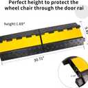 Rubber Cable Ramp Cord Cover Cable Protector Ramps Wire Hose Protective 2 Channel 22000Lbs Load Capacity Traffic Speed Bump for Asphalt Concrete Gravel Driveway Indoor Outdoor, 1 Pack
