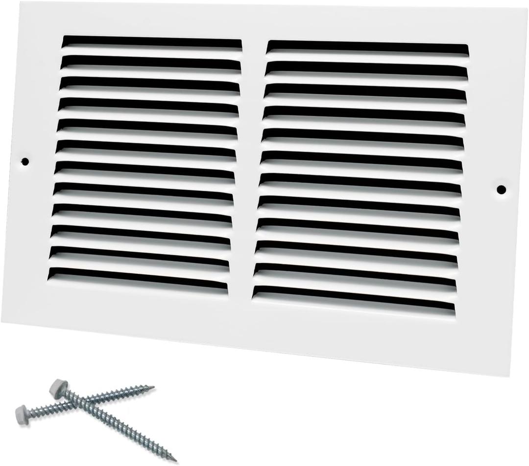 Howeall 10"W x 6"H [Duct Opening Size] Steel Return Air Grille, Air Return Vent Cover for Ceiling and Sidewall - HVAC Air Vent Covers - [Outer Dimensions: 11.75"W x 7.75"H]