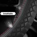 (15-19inch) Car Steering Wheel Cover Rubber Inner Ring All Car Universal Four Seasons Universal Thin Fiber Leather Anti-Slip 16 17 18 19 inch for Truck (17inch, Black)